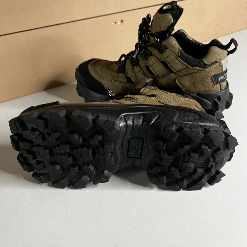 Woodland U-TREK Urban Trekking Boots Khaki Black Leather Chunky Hiking Shoes 40‎